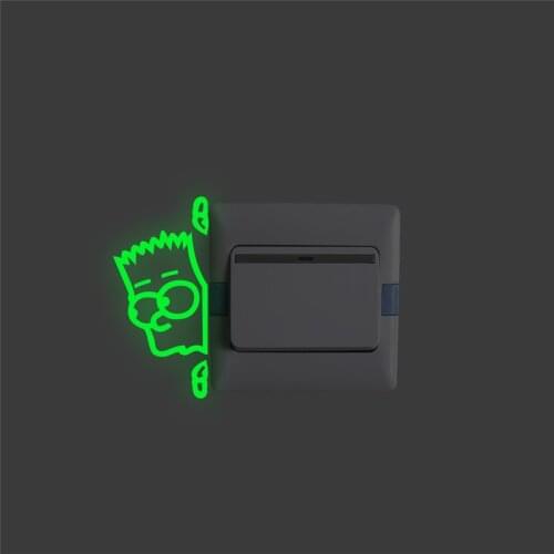 Funny sneak peep boy luminous switch panel stickers glow in the dark wall decals bedroom home decor fluorescent vinyl mural art