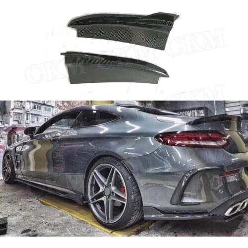 Carbon Fiber Rear Bumper Lip Splitters Aprons Flaps for Mercedes Benz C class W205 C205 C63 2015 - 2019 CupWings Car Styling