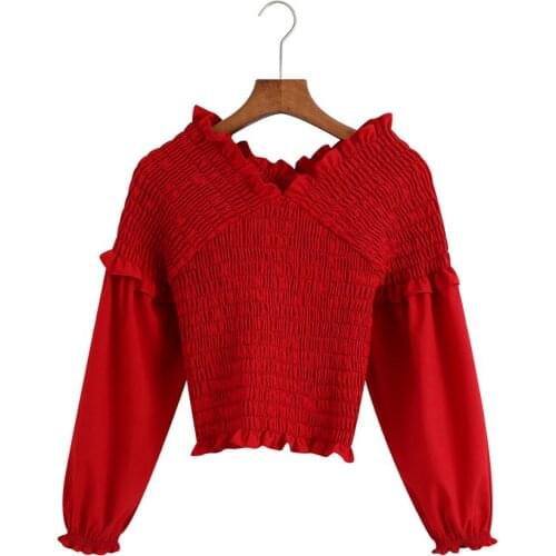 Long Sleeve Red Blouse Women Shirts Blouses Plaid Ladies Shirts Elegant Korean Blouse Women Blouse 2020 Feminine Blouse