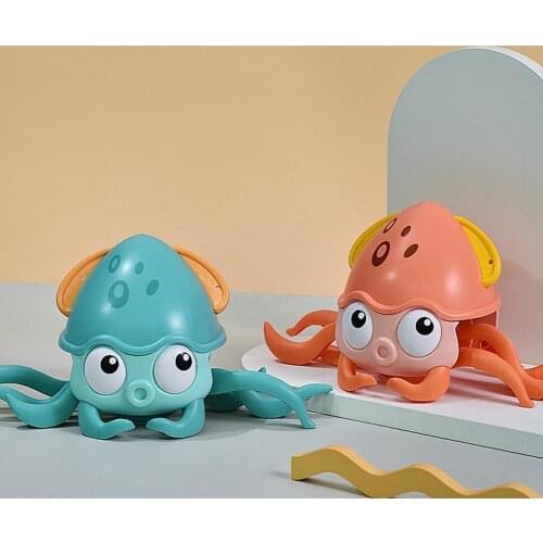 1pcs Kids Cartoon Octopus Bathing Toys for Children With Wind-up Chain Clockwork Octopus Water Floating Beach Baby Playing Toys