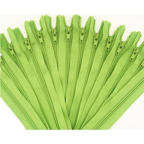 10 pieces. Light green 30cm (12inch) nylon zipper, sewer tailor, handicraft and FGDQRS