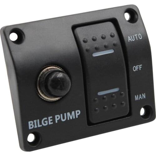12V&24V 3-WAY SWITCH PANEL FOR BILGE PUMP Bilge pump control switch marine panel switch automatic pump control switch