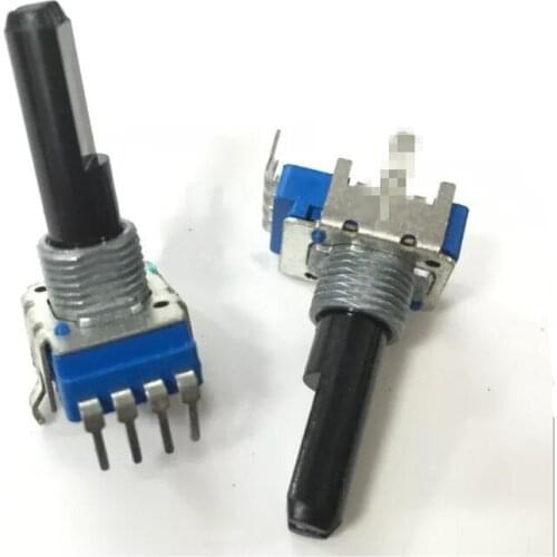 20pcs RK11K 4-pin single-position potentiometer switch B10K axis length 23MM amplifier four-pin volume potentiometer switch