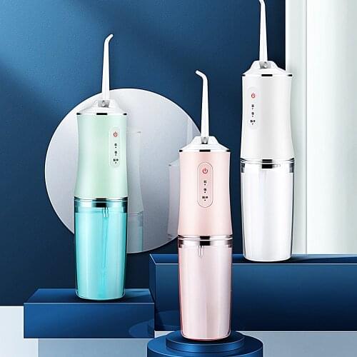 220ML Oral Irrigator USB Rechargeable Water Flosser Portable Dental Water Jet Floss Teeth Cleaner Large Water Tank With Nozzle