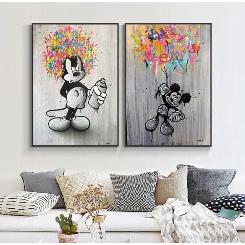 DIY 5D Diamond Painting Cross Stitch Diamonds Embroidery Cartoon Mickey Mouse Graffiti Art Mosaic Rhinestones Home Decor