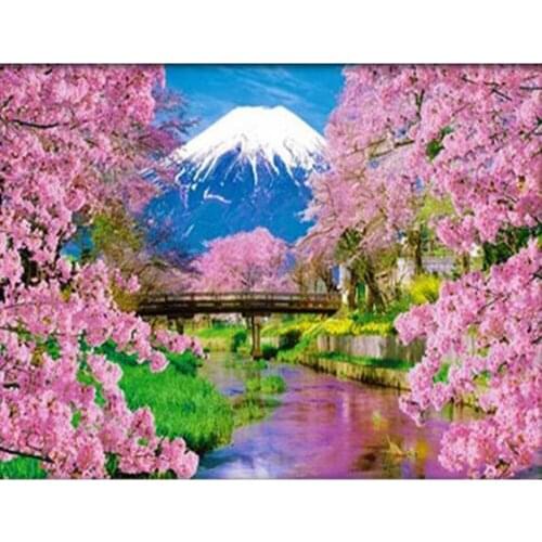 Diamond Painting Mount Fuji Landscape 5D Square Diamond And Round Diamond Decoration Customizable Wall Art Decoration Style