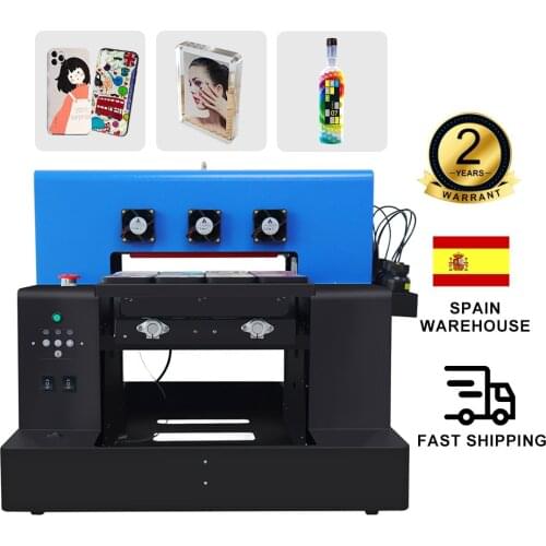 Automatic UV Printer A3 For Epson LED UV Flatbed Printer With Rotaty For Phone Case Bottle Metal Glass Wood Acrylic TPU Leather