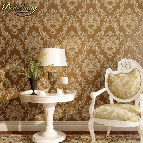 Beibehang Wallpapers roll European Damascus papel de parede 3d Stereoscopic Thick Background Wall Paper for Living Room Bedroom