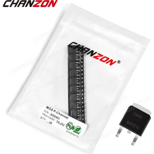 10pcs AOD403 TO-252 P-Channel SMD Mosfet Bipolar Junction Transistor BJT SIC Mos Fets Triode Tube SMT Integrated Circuits