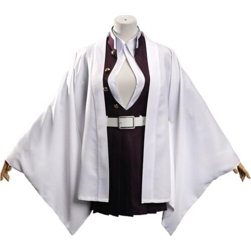 Brdwn Demon Slayer Kimetsu no Yaiba Womens Kanroji Mitsuri Cosplay Costume Cape Suit