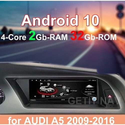 Carplay 32GB Multimedia Car Radio Stereo Player GPS Navigation Android 10 for 8.8‘’ Audi A5 2009-2016