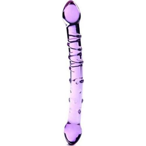 Double Head Pyrex Glass Anal Butt Plug Long Crystal Anal Dildo Ass Beads Penis Erotic Sex Toy for Women Adult Product for Couple