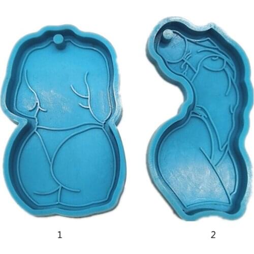 Sketch Sexy Woman Keychain Epoxy Resin Mold Jewelry Pendant Silicone Mould DIY Crafts Ornaments Decorations Casting Tool