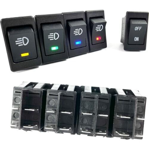 KCD4 Rocker Switch ON-OFF 2 Position 4 Pins LED 12V 35A automobile refitting fog lamp switch with light Rocker switch