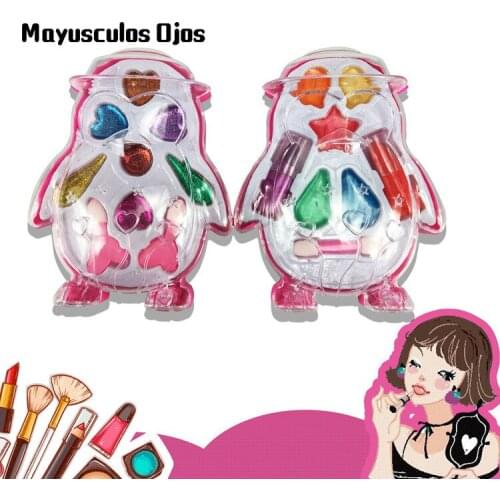 ZH 1PC Girl Cosmetics Interactive House Toy Cartoon Makeup Box Simulation Children Makeup