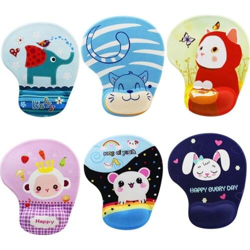 CHUYI Cute Cow Computer Mouse Pad Mat with Gel Wrist Support for PC Anti-Slip Game Mouse Pat Silicone Soft Mouse Pad with Wrist