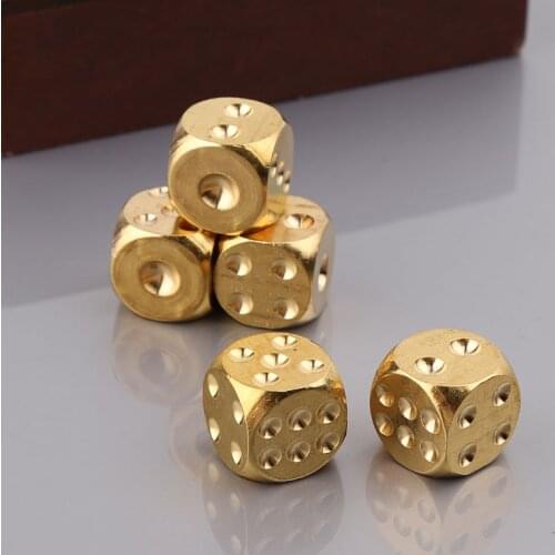 Brass Dices Solid Metal Polyhedral Club Bar Dice Playing Game Tool 15X15X15mm Drop Ship