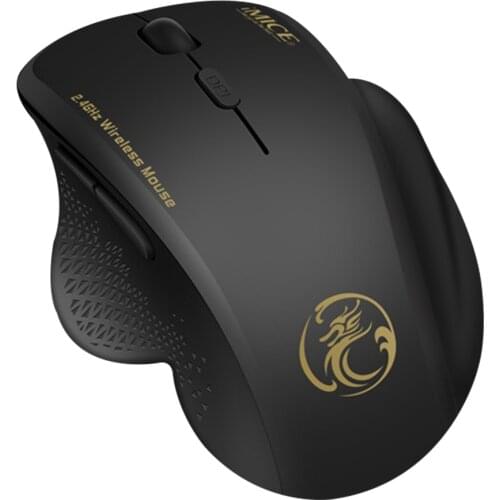 IMice G6 2.4GHz Wireless 6 Buttons Mouse 3 Level 1600 DPI Adjustable Ergonomic Gaming Mice for Computer Laptop Desktop