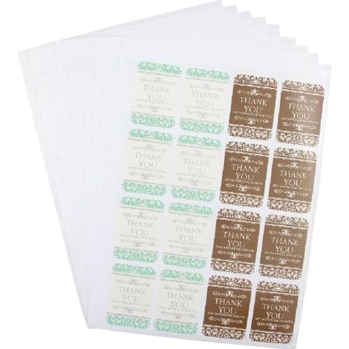 Thank You Sticker Rectangle Handmade Sticker Decoration DIY Wedding Birthday Gift Seal Lables May Happiness Be With You Sticker