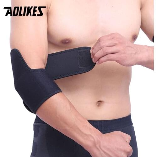 AOLIKES 1Pair Adjustable Sports Elbow Support Basketball Tennis Elbow Pads Volleyball Elbow Support Guards Pads Arm Sleeve
