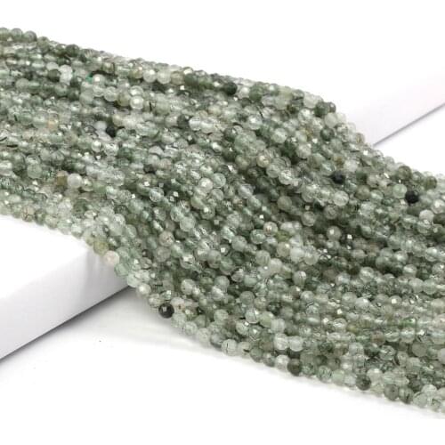 Small Beads Natural Stone Beads Green Quartz 2 3mm Section Loose Beads for Jewelry Making Necklace DIY Bracelet Accessories