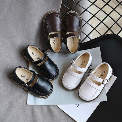 New Baby Girls Boys Shoes British style Spring Autumn PU Leather Children Shoes Princess Shoes Retro Antiskid Leather Kids Shoes