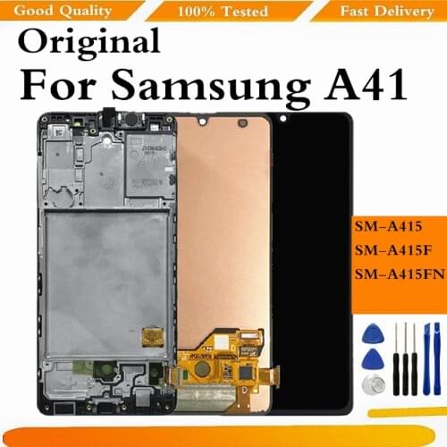 Original AMOLED For Samsung Galaxy A41 SM-A415F A415 LCD Display Touch Screen Digitizer Assembly Replacement Parts