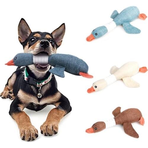 Pet Plush Toys Cartoon Wild Goose Crocodile Bite Resistant Squeaky Sound Dog 's Training Toy Puppy Cleaning Teeth Chew Supplies