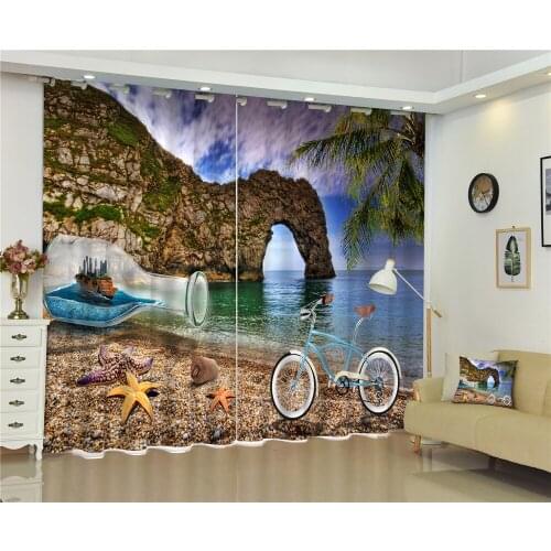 Luxury Blackout 3D Window Curtains For Living Room office Bedroom Drapes Cortinas Rideaux Customized size Conch pillowcase