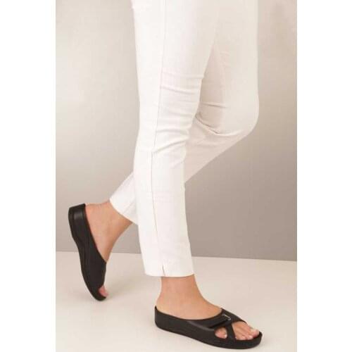 Muya Buckle Orthopedic Women Slippers Black Sandals Postal Shoes Leather Home Daily Use Comfortable Mother Gift 2020 New Fashion