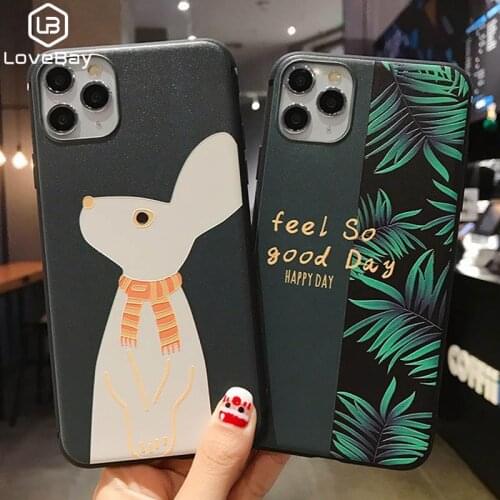 Lovebay Silicone Phone Case For iPhone 11 Pro Max 7 8 6 6s Plus Banana Leaves Rabbit Soft TPU Phone Case For iPhone X XR Xs Max