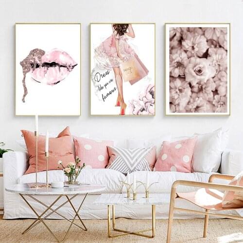 Nordic fashion girl room decoration poster perfume eyelashes lip high heels diamond painting art painting mosaic picture for bea