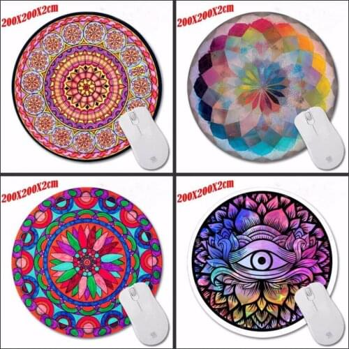 Special Pattern Custom Flowers Art Round Circles Blue Electric Mouse Mat High Quality Resistant Dirt 200*200*2m Mouse Pad