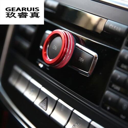 Car styling New arrival multimedia knob decoration sticker Cover Paste For Mercedes Benz A/B CLA C117 /GLA X156 /GLK/GLE/ML/GL
