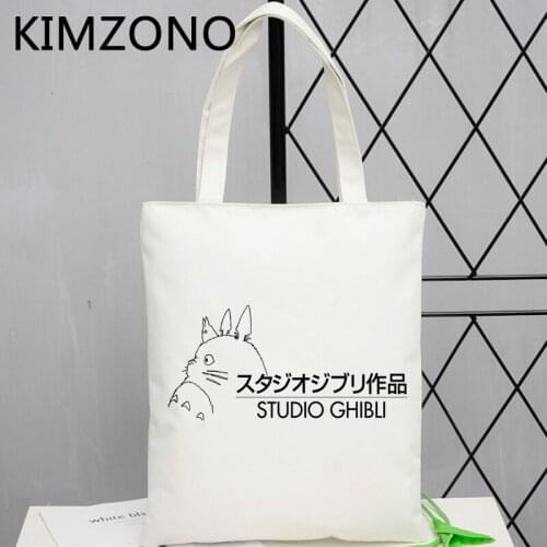 Totoro shopping bag canvas bolso cotton shopper shopper reusable bag shoping boodschappentas woven ecobag sac tissu