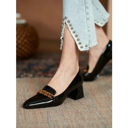 EshtonShero Womens Shoes Patent Leather Shoes Woman High Heel Platform Fashion Summer Pumps Pointed Toe Ladies Wedding