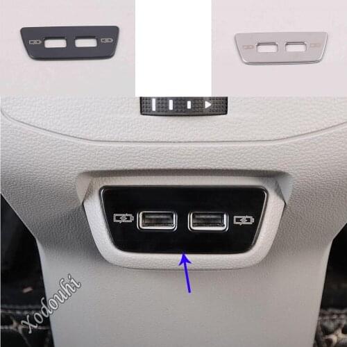 For Volkswagen VW T-cross Tcross 2018 2019 2020 2021 Stainless USB Box Rear Back Cigarette Lighter Stick Sequins Smoke Trim