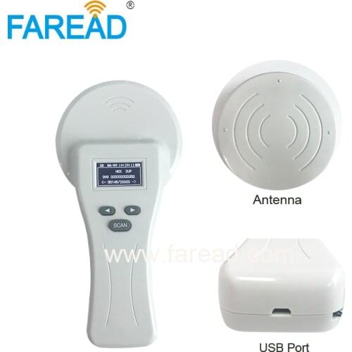 Free shipping 134.2khz LF FDX-A,HDX, FDX-B Animal microchip reader for pets,cat,dog,cattle data management
