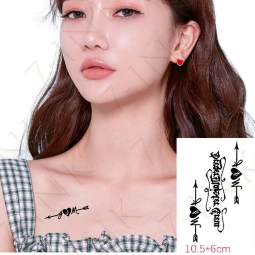 Waterproof Temporary Tattoo Sticker Arrow Love Letter Moon Flower Body Art Wrist Chest Flash Tatoos Fake Tatto For Women Men