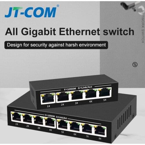5/8Port Gigabit Switch Ethernet Smart Switcher High Performance1000Mbps Ethernet Network Switch RJ45 Hub Internet Splitter