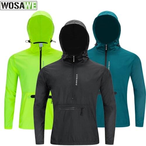 WOSAWE Men Cycling Windbreaker Bike Motorcycle Riding Windbreaker Waterproof Long Sleeve Jacket Cycling Jersey Men Shirts