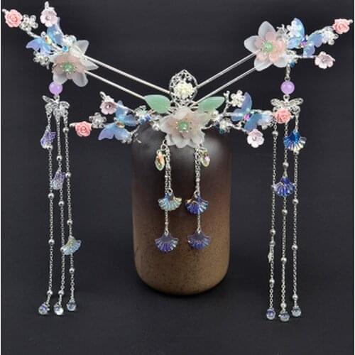 Chinese Style Hairpin Wedding Hair Accessories Hair Stick Headdress Head Jewelry Bridal Earring Headpiece