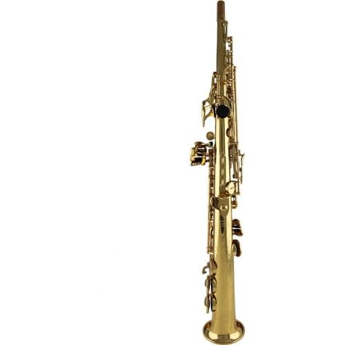 Gold lacquer One piece straight soprano saxophone Tone Bb