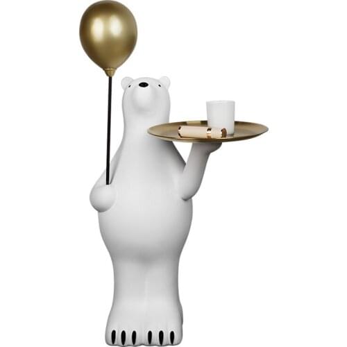 Large Polar Bear Figurine Floor Ornaments Creative Sculpture Living Room Floor Bear Living Room Home Decoration Accessories Gift