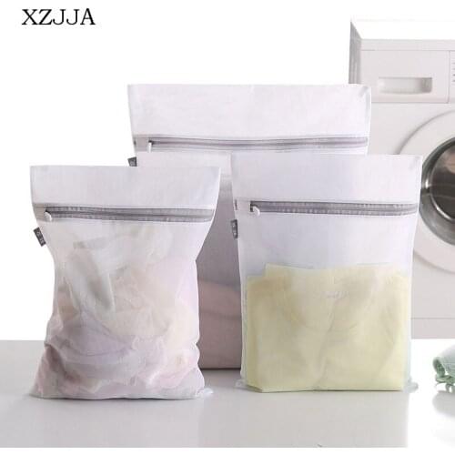XZJJA Large Thickened Washing Bag Zipper Mesh Laundry Bag Dirty Clothes Underwear Protector Net Bags Organizers Washing Machines