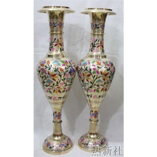 India imported bronze vase handicraft bronze 80 cm Gaoping white copper vase