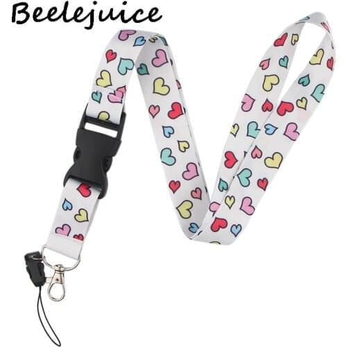 Colorful Rainbow love Lanyards Cool Neck Strap webbings ribbons Phone Keys ID Card Holder Lanyard For Keys DIY Hang Ropes