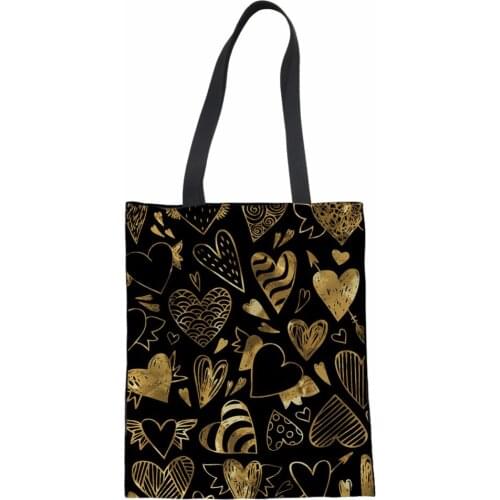 Coloranimal Love Heart Puzzle Printing Hand Fashion Shoulder Bags for Teenager Girl Travel Shopping Women Lady Handbags