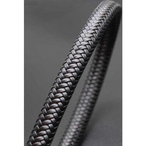 2 meters 12*6mm Brown Black Flat Wide Braided Leather Cords Ropes fit Wrap Necklace Bracelet DIY Jewelry Making Findings Sale