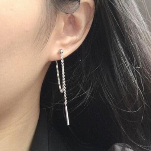 Stud Earrings Simplicity Handmade Earring For Women Long Tassel Punk Earring Hip Hop Brincos Boucle D'oreille Femme Bar Earring